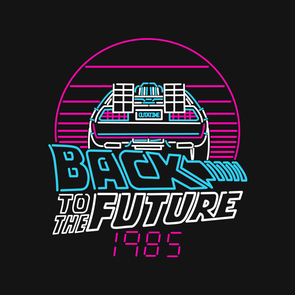 Back To The 1980s – Sci-Fi Graphic T-Shirt design artwork for black graphic T-shirt