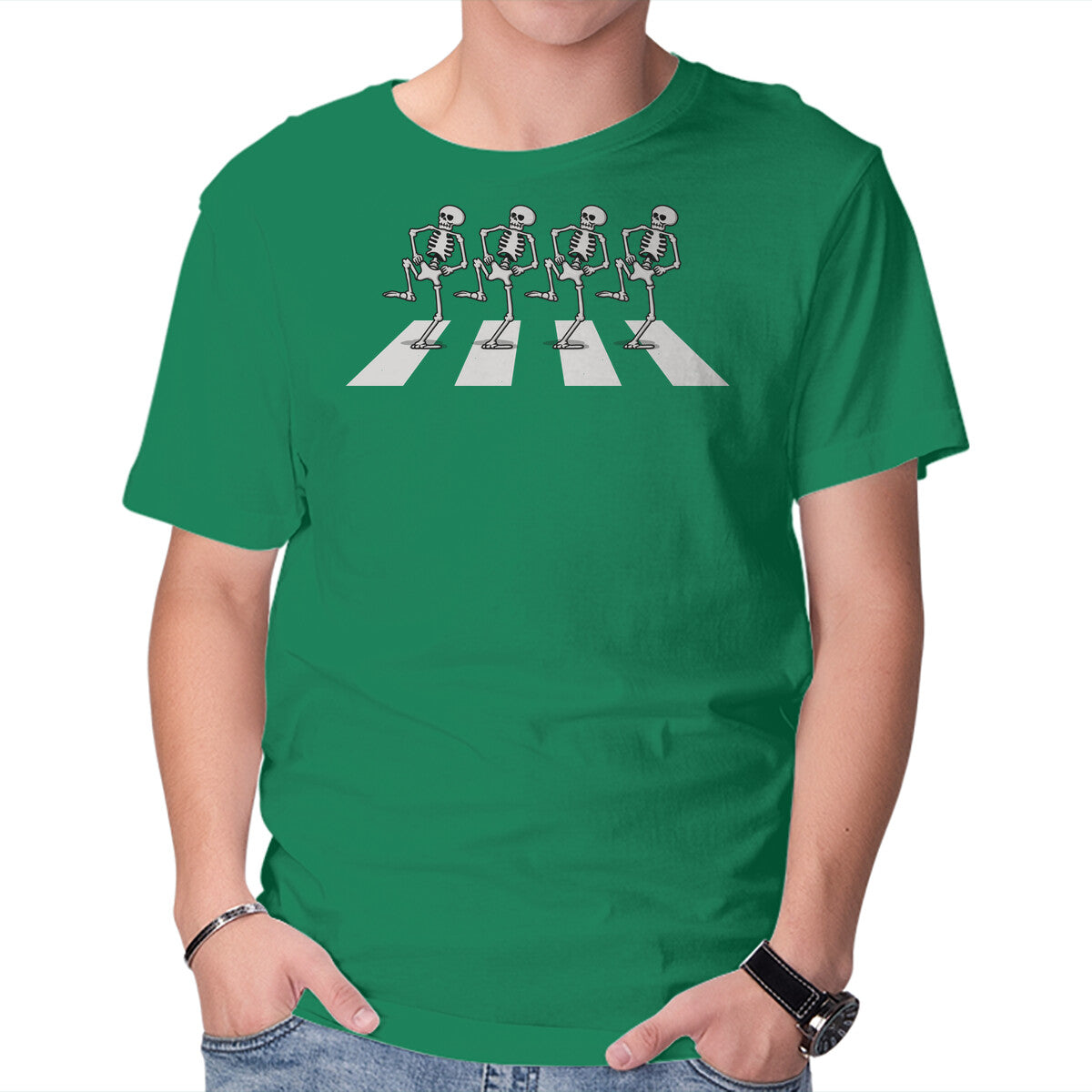 Bony Road – Horror Graphic T-Shirt in green, product display