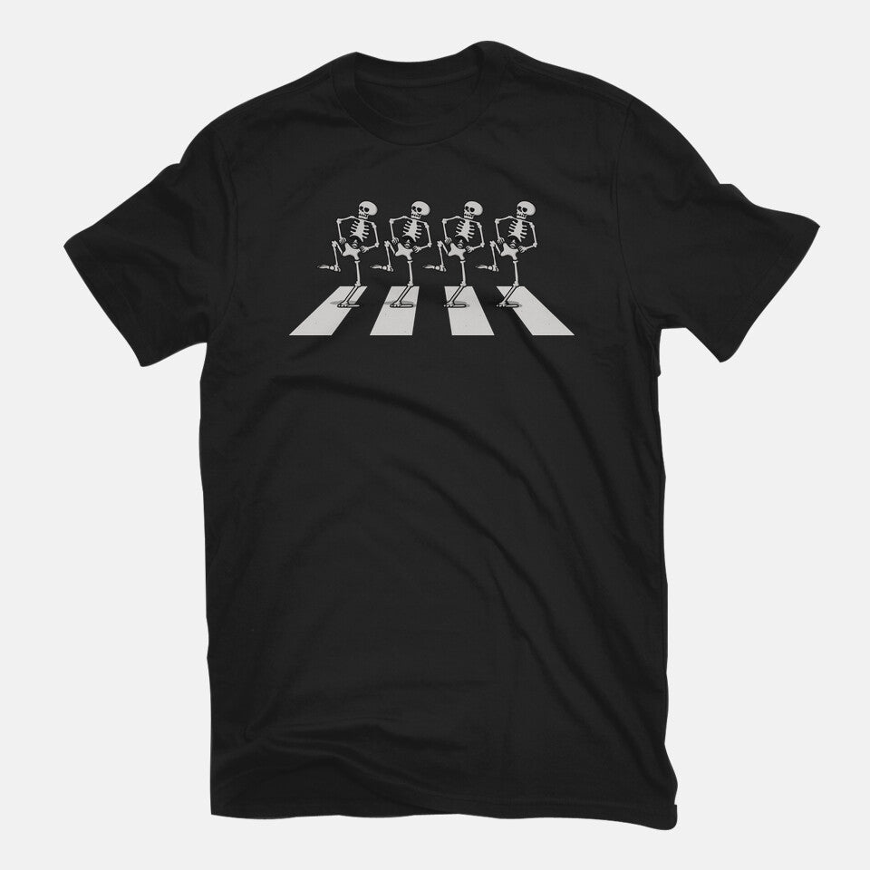 Bony Road – Horror Graphic T-Shirt in black, flat-lay product view