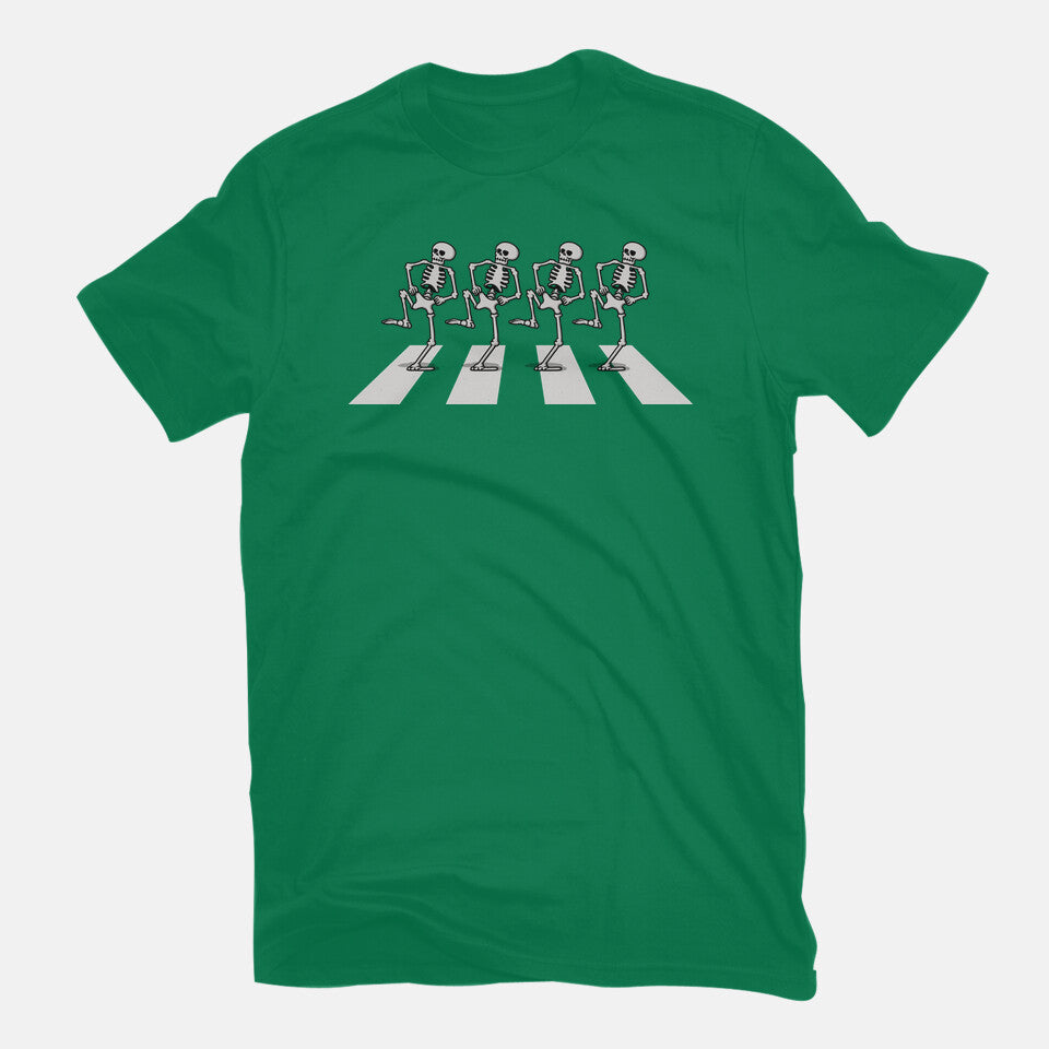 Bony Road – Horror Graphic T-Shirt in green, flat-lay product view