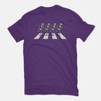 Bony Road – Horror Graphic T-Shirt in purple, flat-lay product view