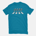Bony Road – Horror Graphic T-Shirt in turquoise, flat-lay product view