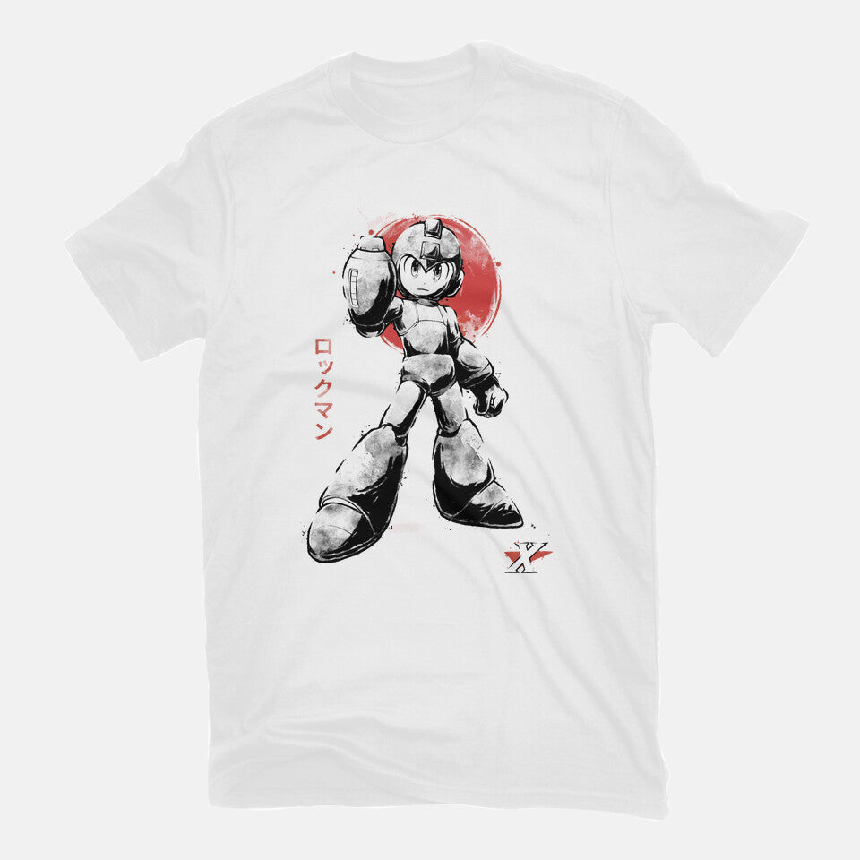 Mega Kid Sumi-e – Gaming Graphic T-Shirt in white, flat-lay product view