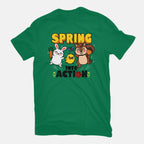 Spring Into Action – Animal Graphic T-Shirt in green, flat-lay product view