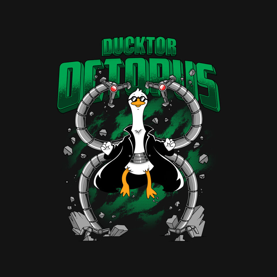 Ducktor Octopus – Animal Graphic T-Shirt design artwork for black graphic T-shirt