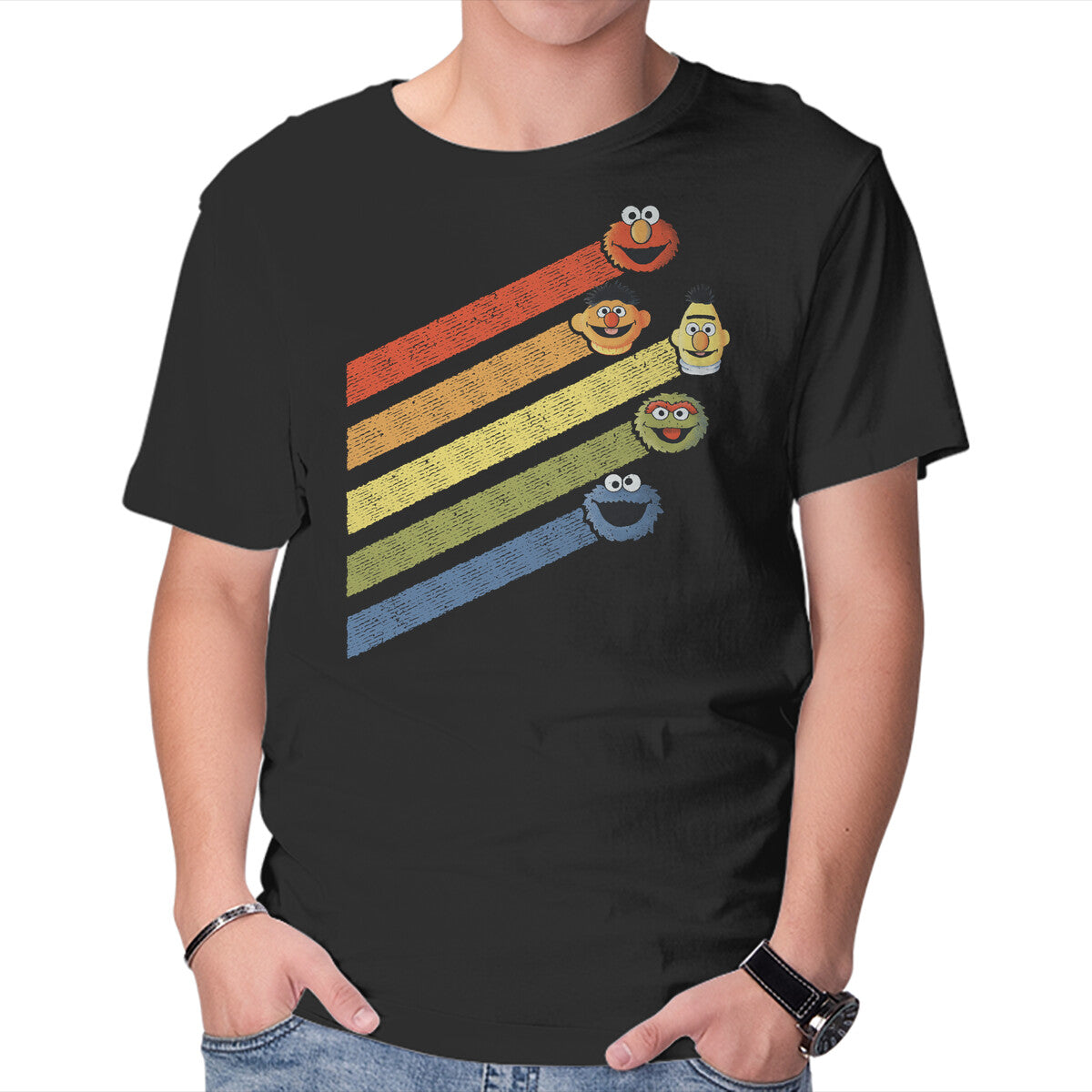 Retro Sesame – Retro Graphic T-Shirt in black, product display