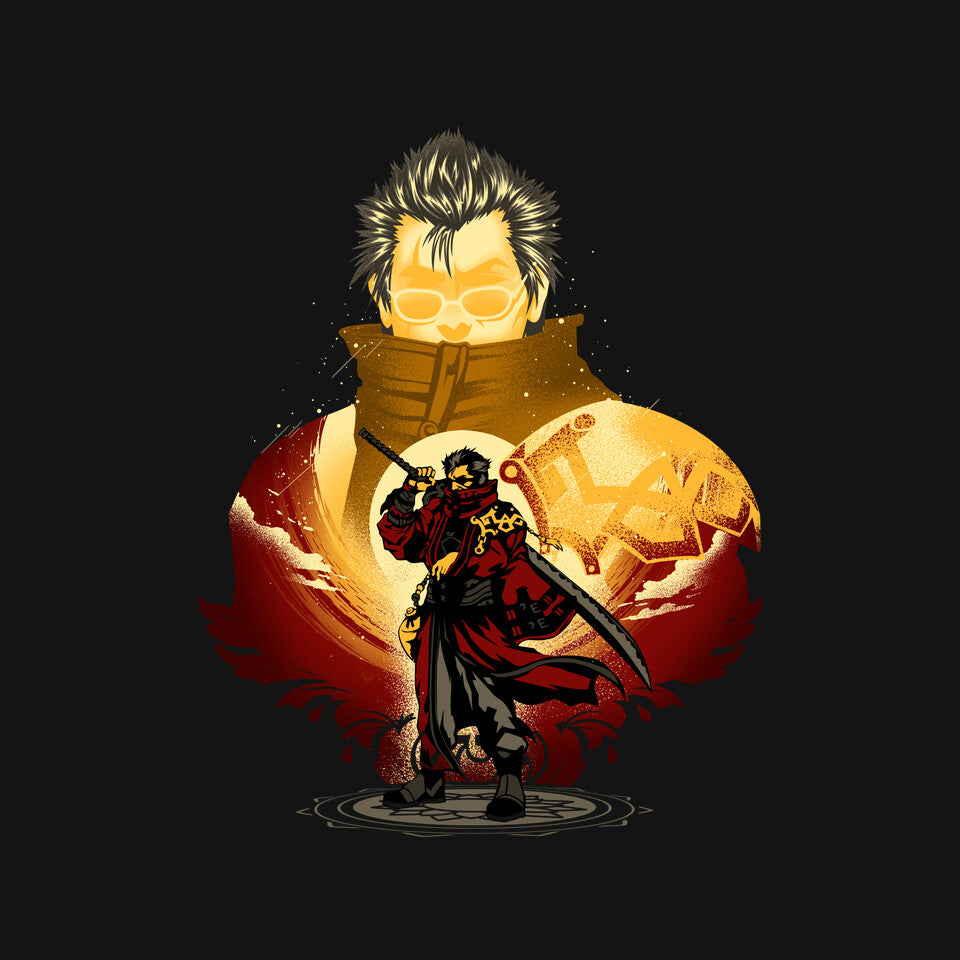 Warrior Monk Of Yevon – Gaming Graphic T-Shirt design artwork for black graphic T-shirt