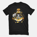 Loyal Potion – Fantasy Graphic T-Shirt in black, flat-lay product view
