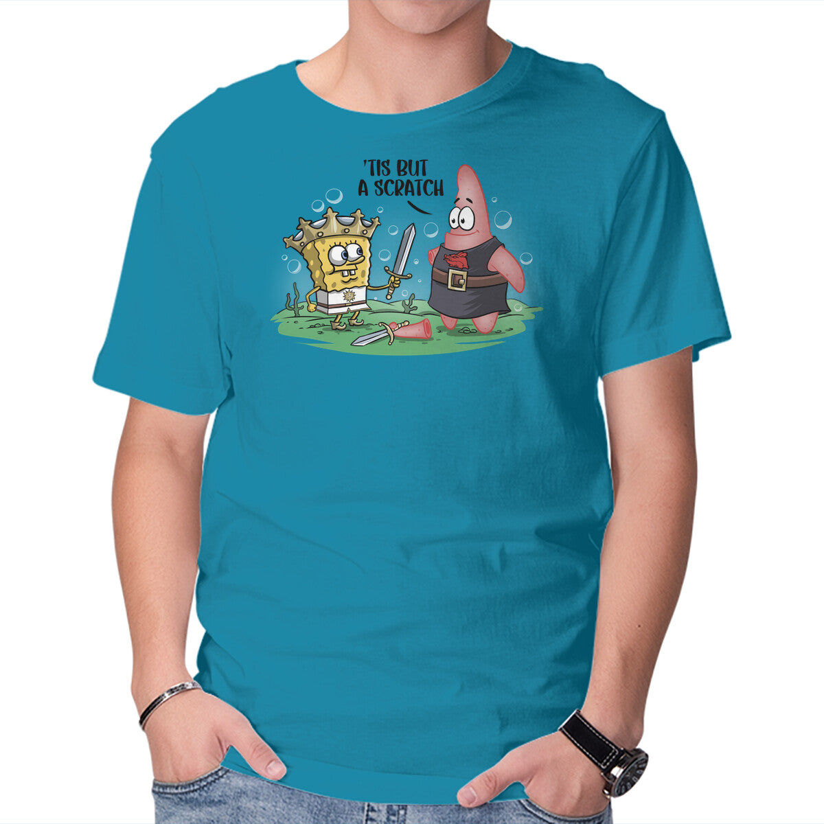 The Holy Grail Under The Sea – Movie Graphic T-Shirt in turquoise, product display