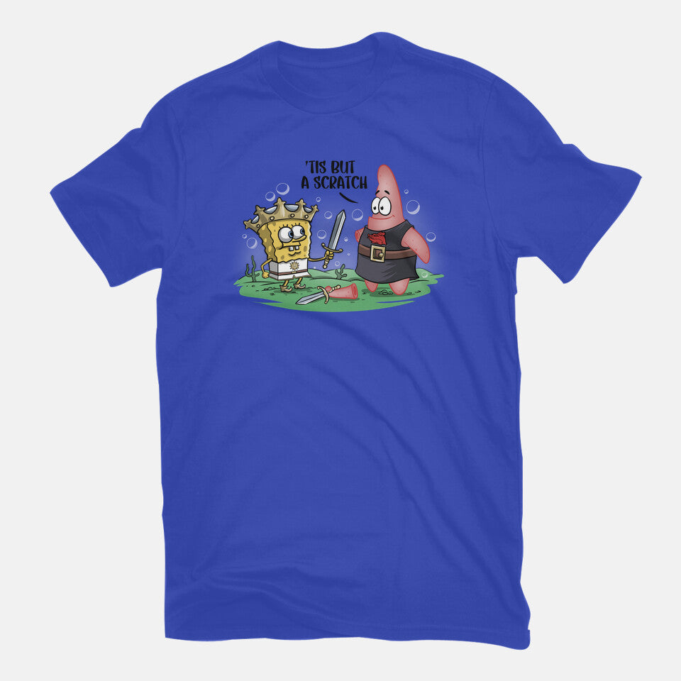The Holy Grail Under The Sea – Movie Graphic T-Shirt in royal blue, flat-lay product view