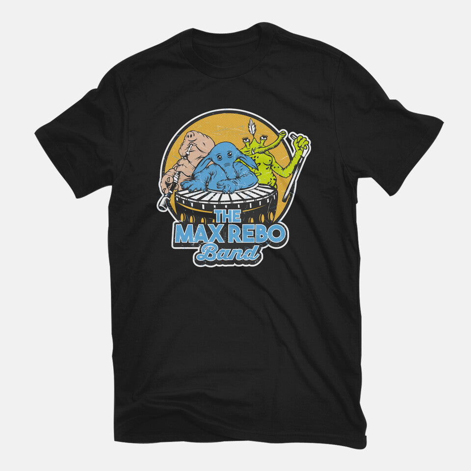 The Max Rebo Band – Sci-Fi Graphic T-Shirt in black, flat-lay product view