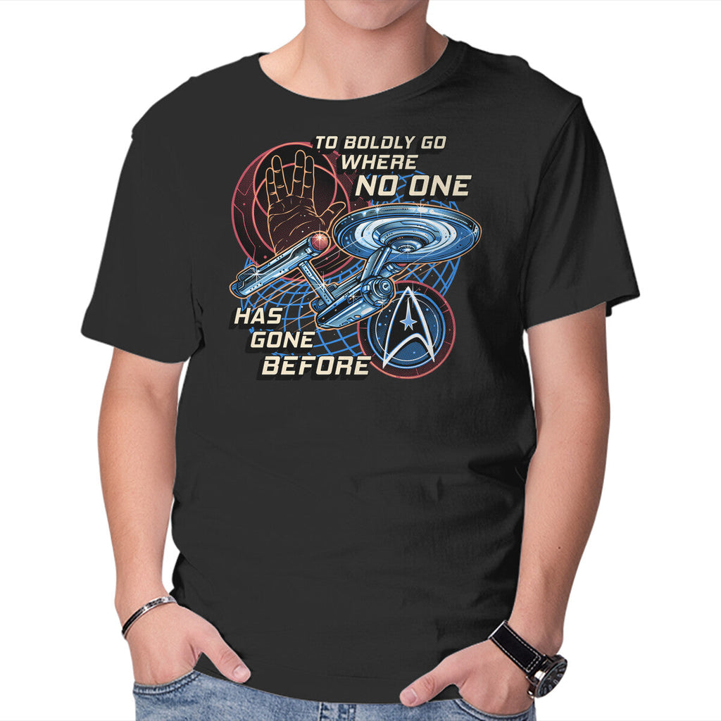 To The Stars And Back – Sci-Fi Graphic T-Shirt in black, product display