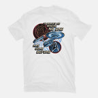 To The Stars And Back – Sci-Fi Graphic T-Shirt in white, flat-lay product view