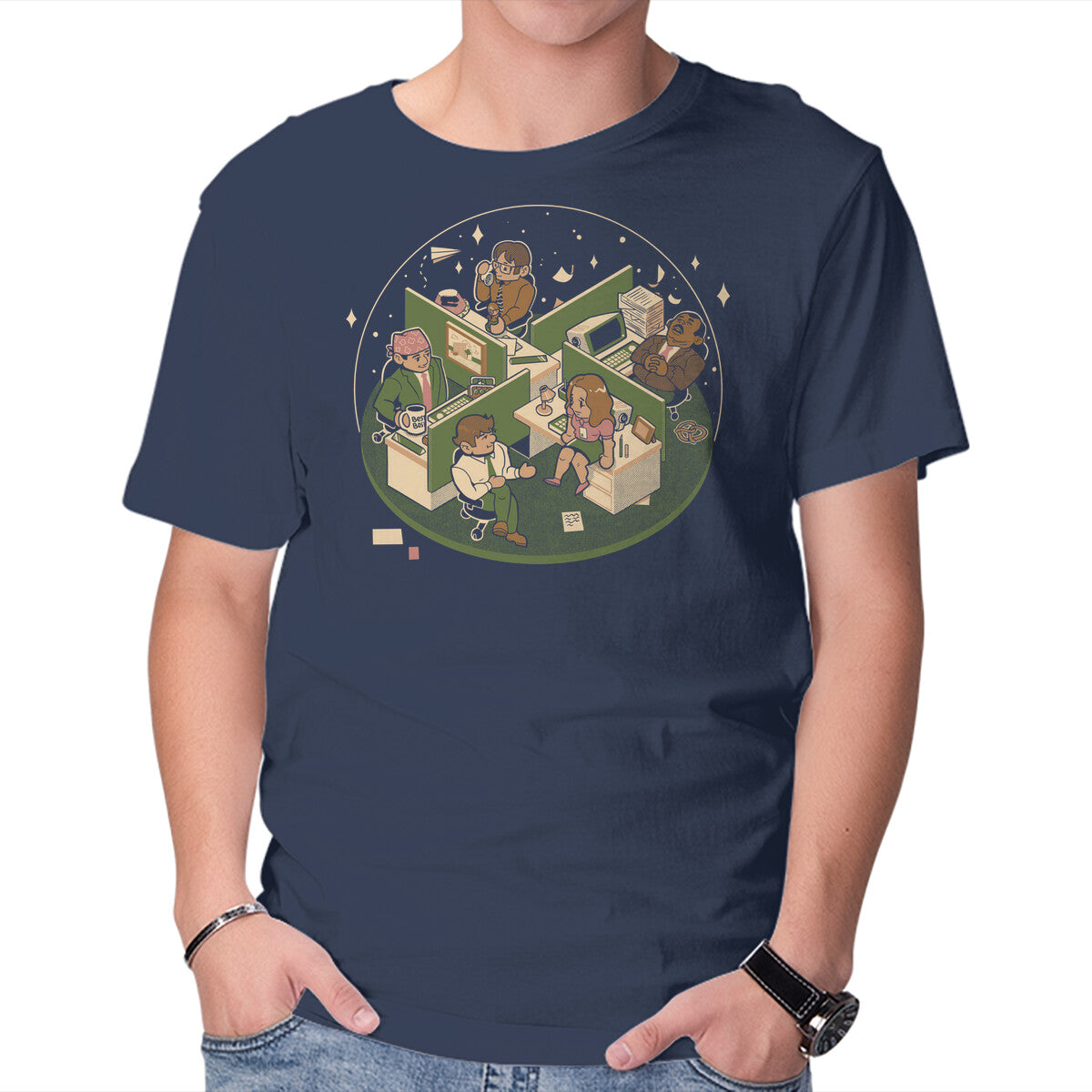 Dunder Lumon Company – Funny Graphic T-Shirt in navy, product display