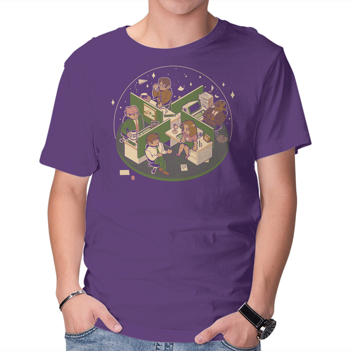 Dunder Lumon Company – Funny Graphic T-Shirt in purple, product display
