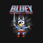 Bluey And The Masters Of The Universe – Dog Graphic T-Shirt design artwork for black graphic T-shirt