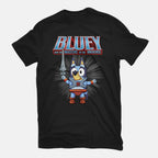 Bluey And The Masters Of The Universe – Dog Graphic T-Shirt in black, flat-lay product view