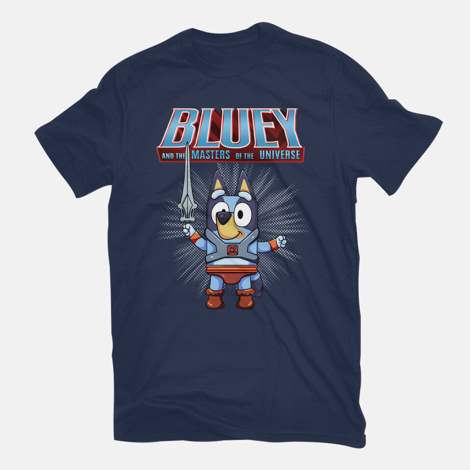 Bluey And The Masters Of The Universe – Dog Graphic T-Shirt in navy, flat-lay product view
