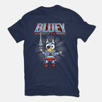 Bluey And The Masters Of The Universe – Dog Graphic T-Shirt in navy, flat-lay product view
