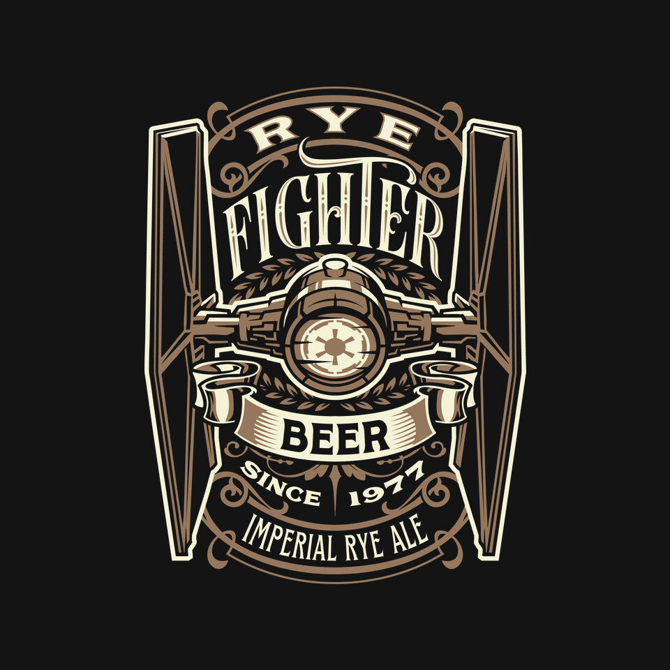 Rye Fighter – Sci-Fi Graphic T-Shirt design artwork for black graphic T-shirt