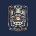 Rye Fighter – Sci-Fi Graphic T-Shirt design artwork for navy graphic T-shirt