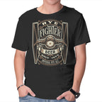 Rye Fighter – Sci-Fi Graphic T-Shirt in black, product display