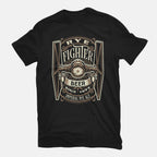 Rye Fighter – Sci-Fi Graphic T-Shirt in black, flat-lay product view