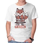 Fox You I'm Reading – Animal Graphic T-Shirt in white, product display