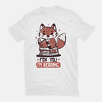 Fox You I'm Reading – Animal Graphic T-Shirt in white, flat-lay product view