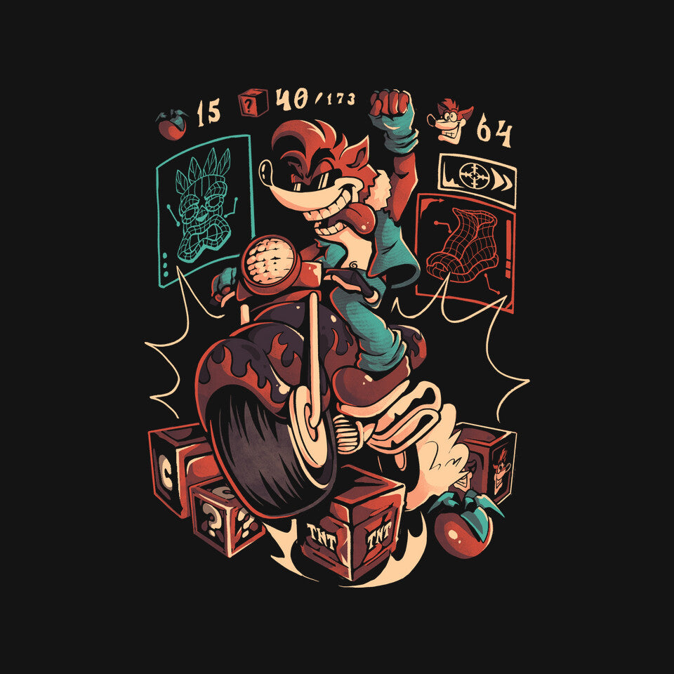Cybercoot – Gaming Graphic T-Shirt design artwork for black graphic T-shirt