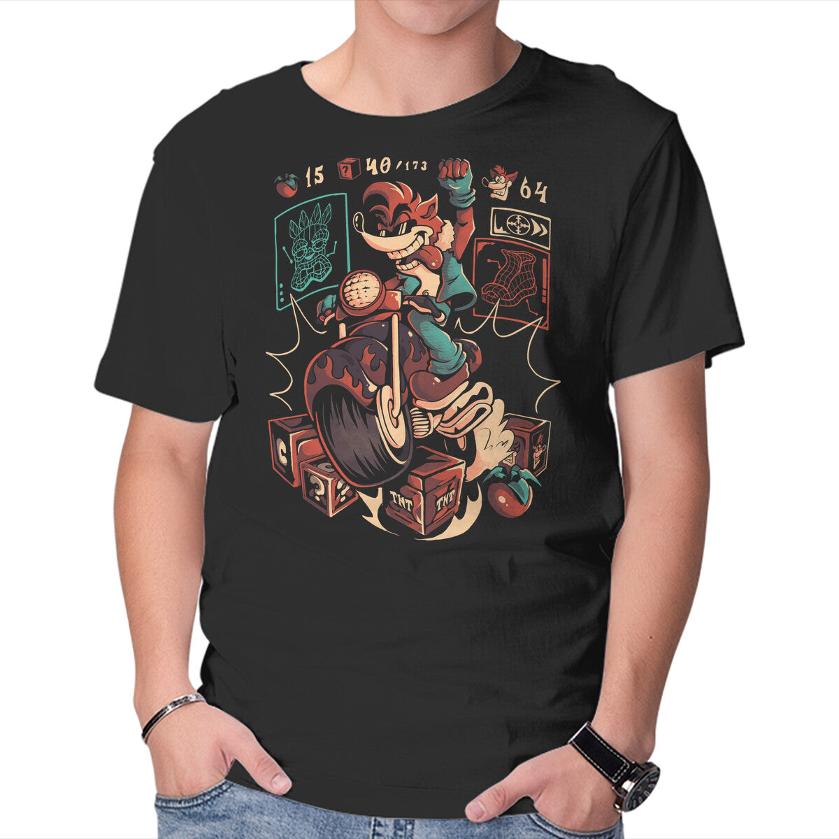 Cybercoot – Gaming Graphic T-Shirt in black, product display