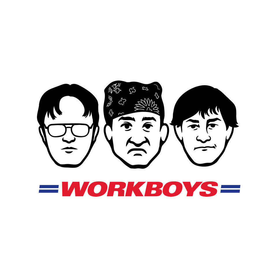 Work Boys – Funny Graphic T-Shirt design artwork for white graphic T-shirt
