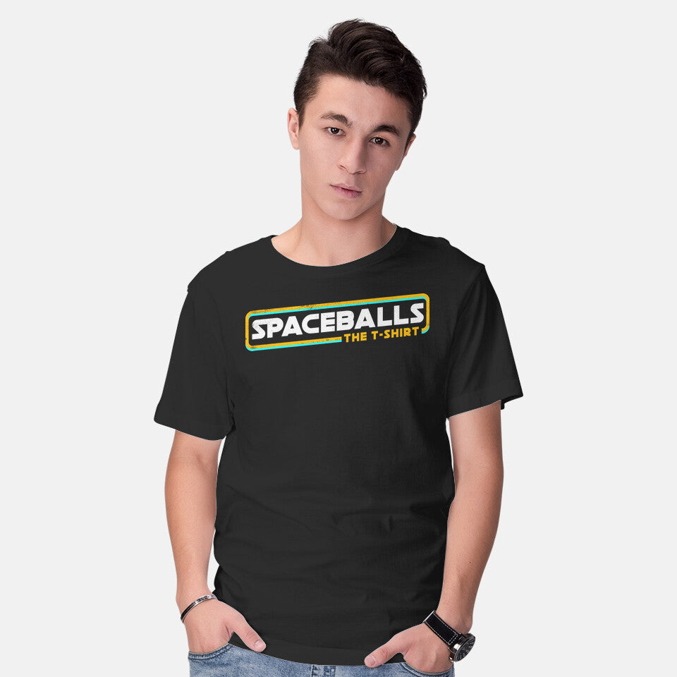 Model wearing black Spaceballs The T-Shirt