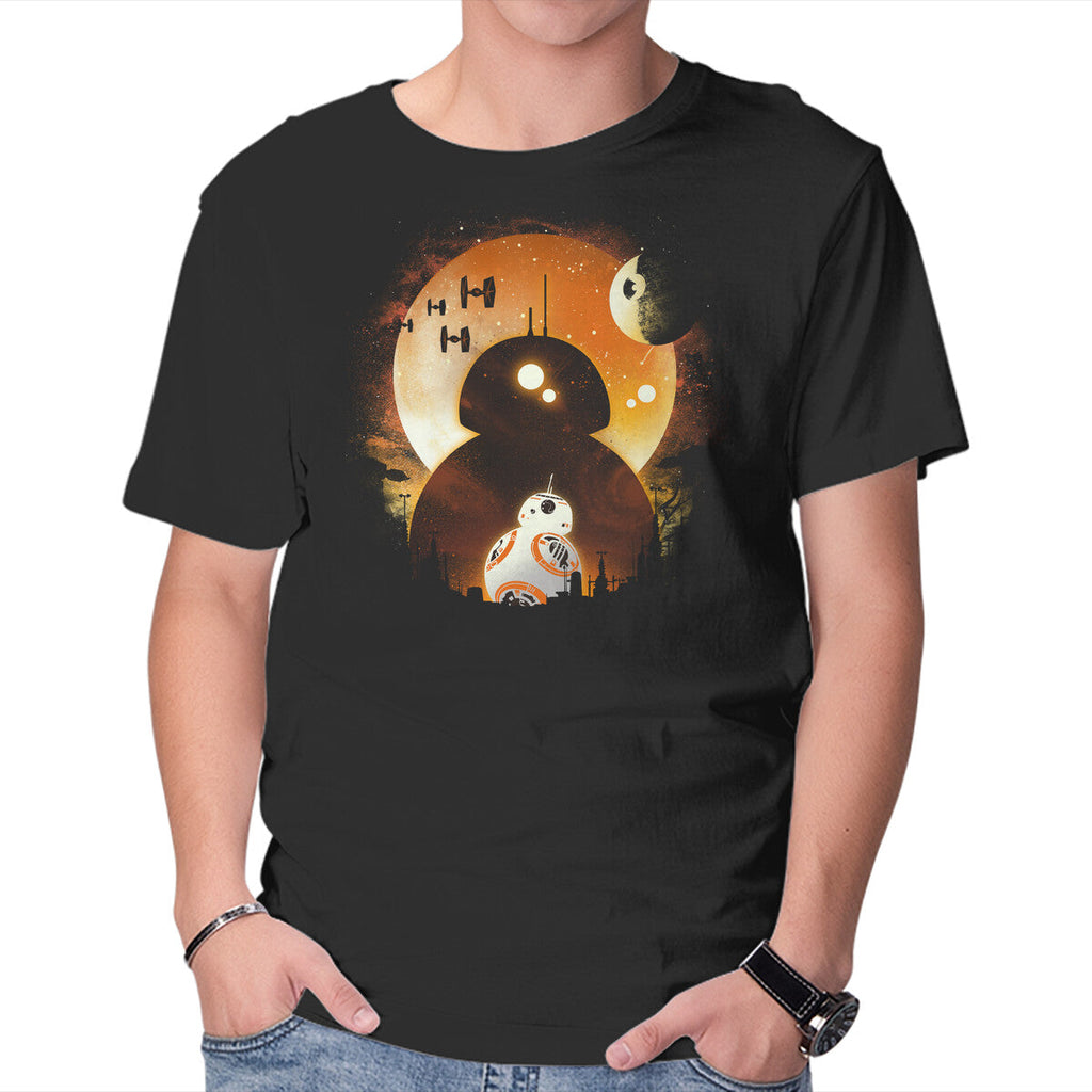 Astromech Night – Sci-Fi Graphic T-Shirt in black, product display