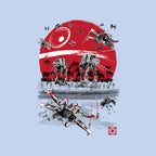Battle On The Beach – Sci-Fi Graphic T-Shirt design artwork for blue graphic T-shirt