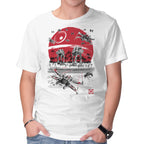 Battle On The Beach – Sci-Fi Graphic T-Shirt in white, product display