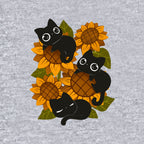 Sunflowers And Black Kitties – Cat Graphic T-Shirt