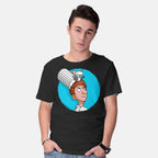 Model wearing black Controller – Movie Graphic T-Shirt