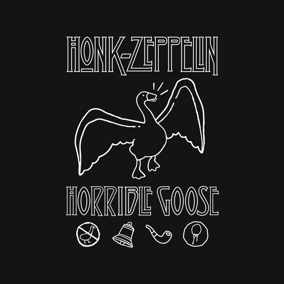 Honk Zeppelin – Gaming Graphic T-Shirt design artwork for black graphic T-shirt