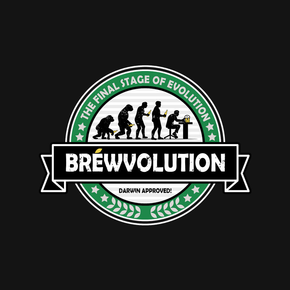 Brewvolution – Funny Graphic T-Shirt design artwork for black graphic T-shirt