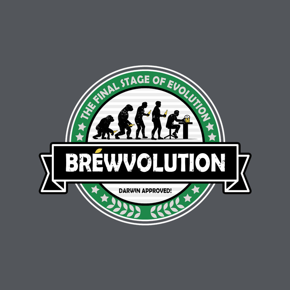 Brewvolution – Funny Graphic T-Shirt design artwork for charcoal graphic T-shirt