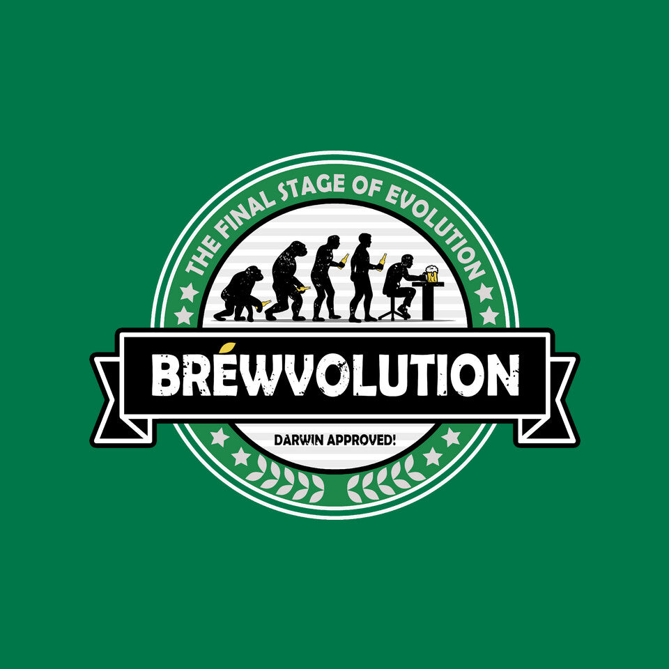 Brewvolution – Funny Graphic T-Shirt design artwork for green graphic T-shirt