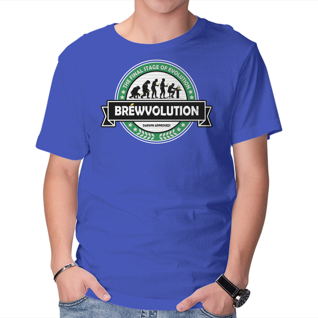 Brewvolution – Funny Graphic T-Shirt in royal blue, product display
