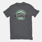 Brewvolution – Funny Graphic T-Shirt in charcoal, flat-lay product view