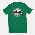 Brewvolution – Funny Graphic T-Shirt in green, flat-lay product view