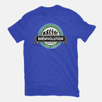 Brewvolution – Funny Graphic T-Shirt in royal blue, flat-lay product view