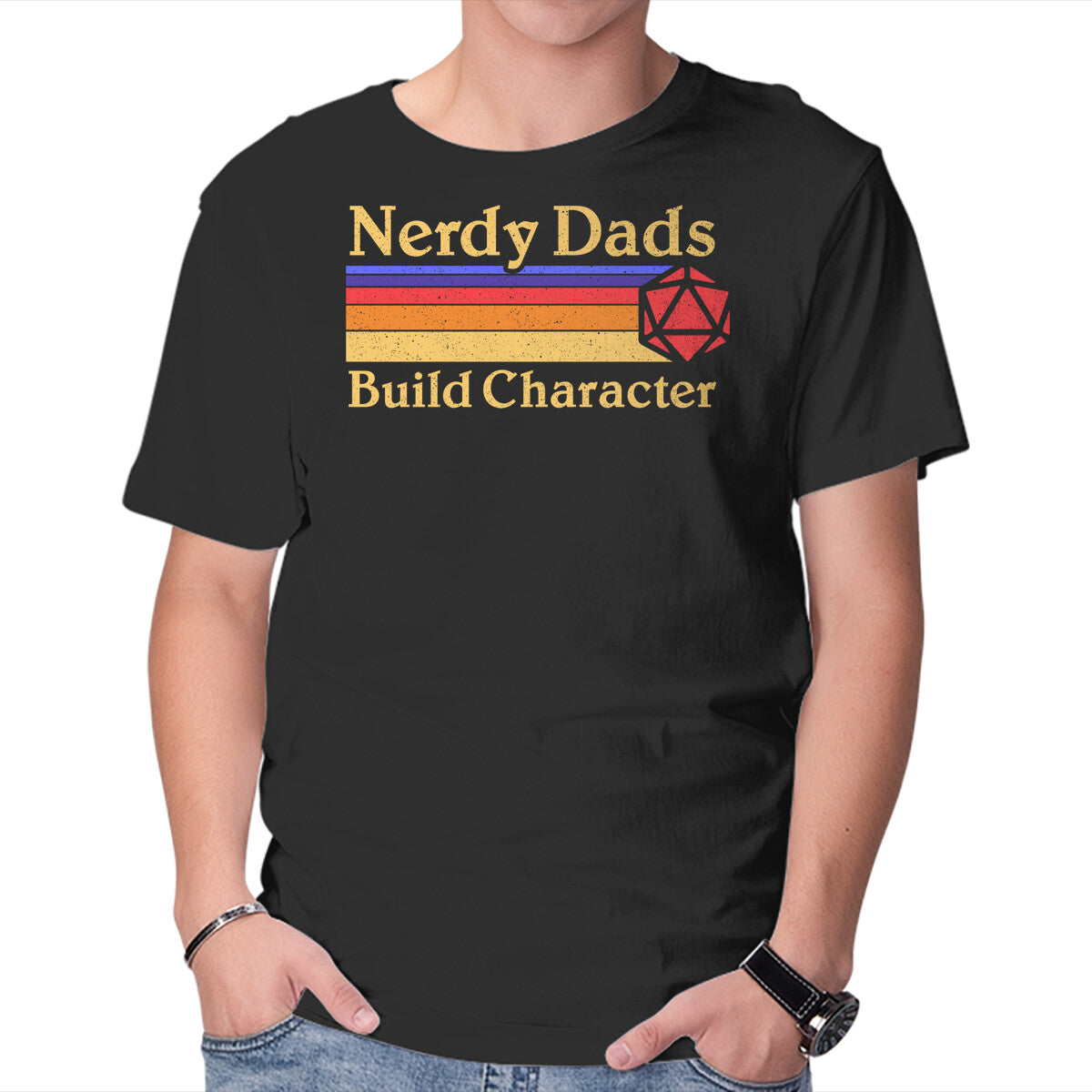 Nerdy Dads – Gaming Graphic T-Shirt in black, product display