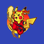 Pikaken – Anime Graphic T-Shirt design artwork for royal blue graphic T-shirt