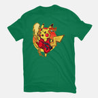 Pikaken – Anime Graphic T-Shirt in green, flat-lay product view