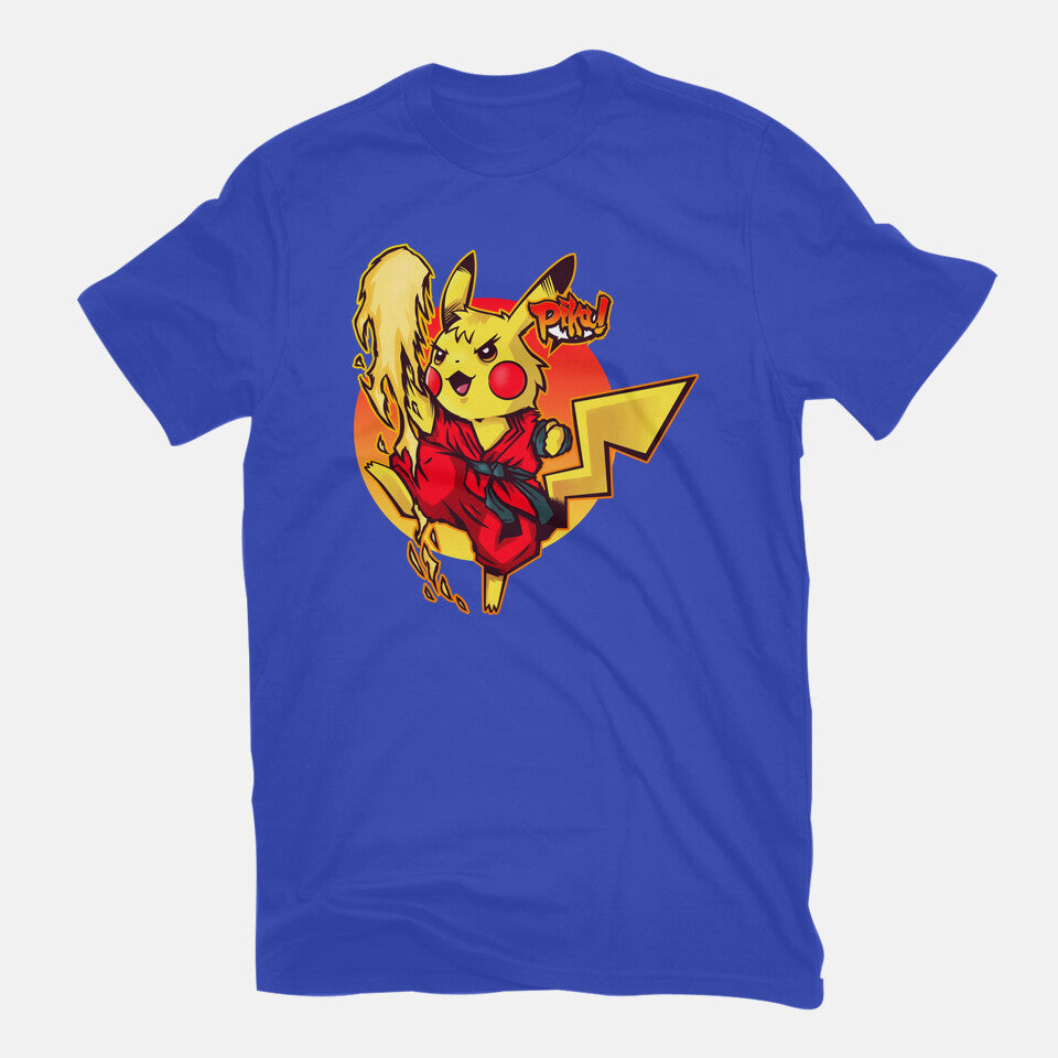 Pikaken – Anime Graphic T-Shirt in royal blue, flat-lay product view